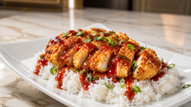 Air Fryer Chicken Katsu with Homemade Katsu Sauce Recipe