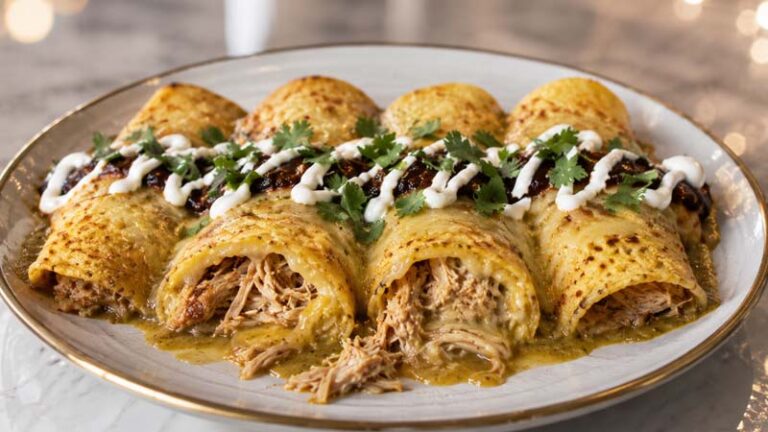 Cornbread Crepe Chicken Enchiladas Recipe