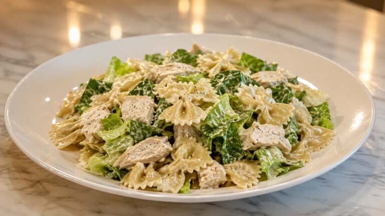 Easy 3-Ingredient Chicken Caesar Pasta Salad Recipe