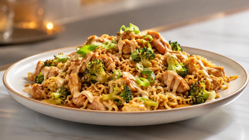 Hibachi Chicken Noodles with Yum Yum Sauce Recipe