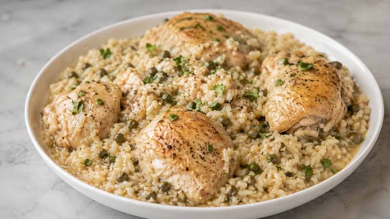 One-Pan Chicken Piccata and Rice Recipe