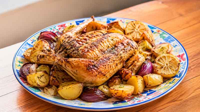 One-Pan Greek Roast Chicken and Potatoes Recipe