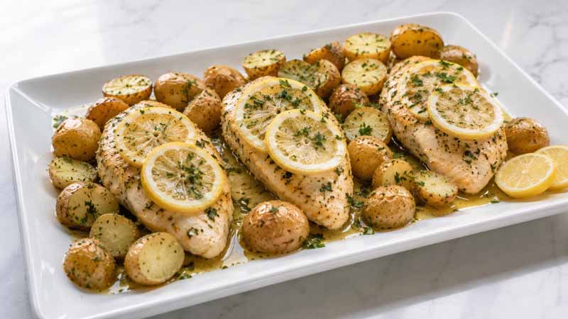 Sheet Pan Chicken Piccata and Potatoes Recipe