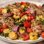 Sheet Pan Za'atar Chicken Thighs and Vegetables Recipe