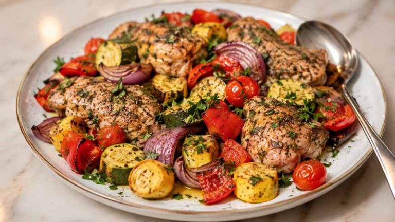 Sheet Pan Za'atar Chicken Thighs and Vegetables Recipe