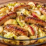 Basic Sheet Pan Chicken Sausage and Roasted Cabbage
