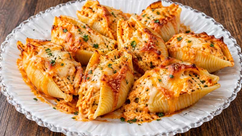 Buffalo Chicken Stuffed Shells