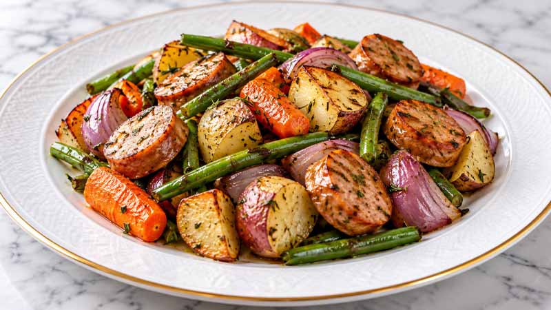 Chicken Apple Sausage Sheet Pan Dinner