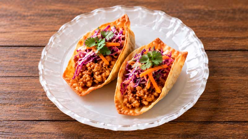 Chicken Wonton Tacos