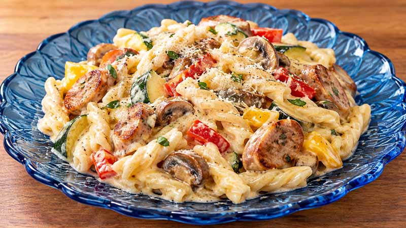 Cottage Cheese Sausage Pasta