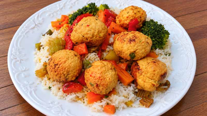 Garlic Ginger Chicken Meatball Bowls