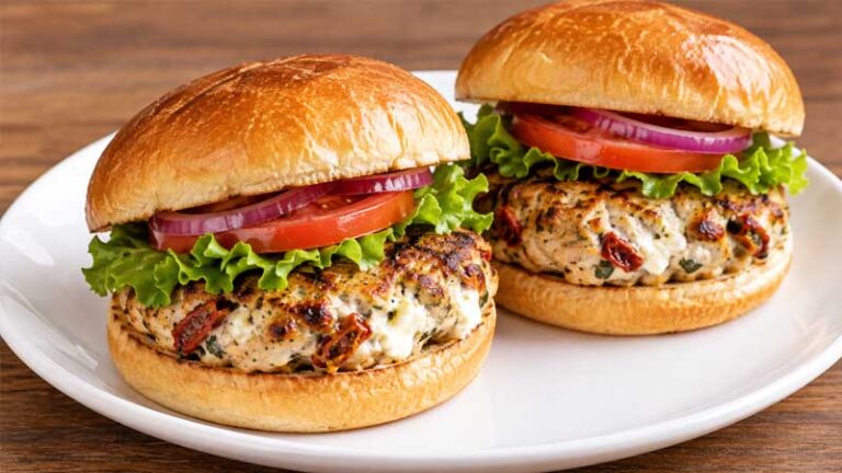 Greek Chicken Burgers with Feta