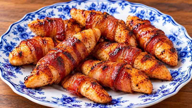 Grilled Bacon-Wrapped Chicken Tenders