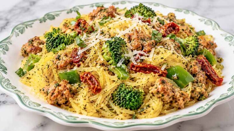 Italian Chicken Pesto with Spaghetti Squash