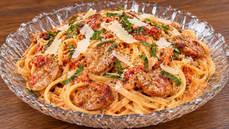 Linguine alla Panna with Sausage