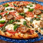 Margherita Pizza with Sausage and Pesto