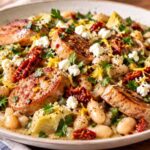 Mediterranean Sausage and White Bean Skillet