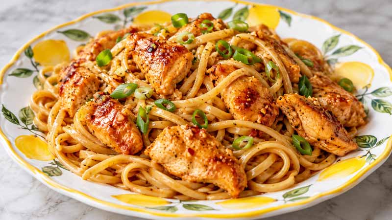 One Pan Tipsy Chicken and Noodles