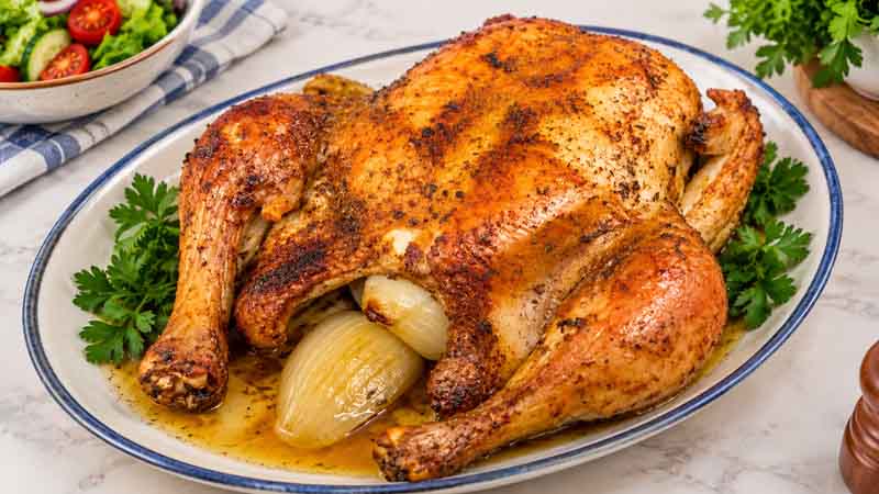 Roast Sticky Chicken-Rotisserie Style