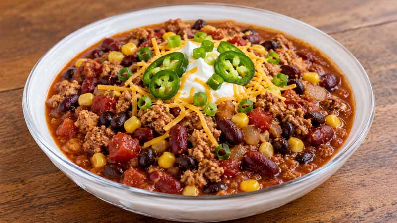 Slow Cooker Ground Chicken Chili