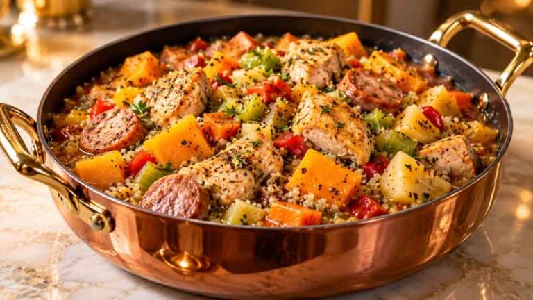 Stovetop Butternut Squash and Chicken Stew with Quinoa