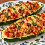 Stuffed Zucchini with Chicken Sausage