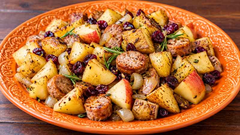 Sweet Breakfast Hash with Apple and Rosemary