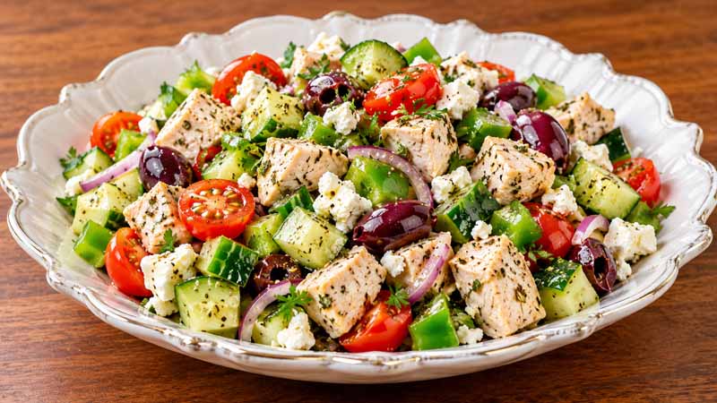 Greek-Style Chicken Salad with Lemon-Oregano Dressing