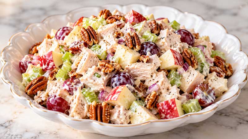 Pecan Chicken Salad with Apples and Grapes